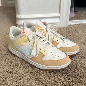 Nike Dunk White and Tan Sneakers